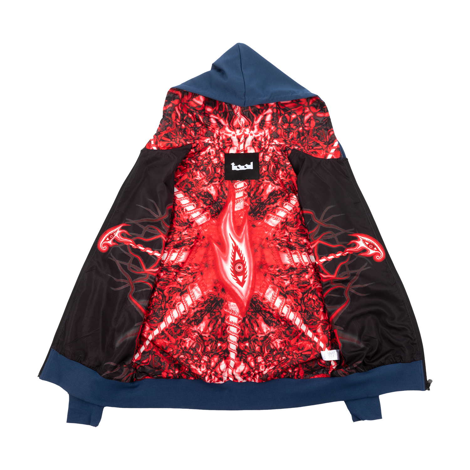 Lateralus Red Nerve Endings Lined Zip Hoodie (Black & Navy) – Tool