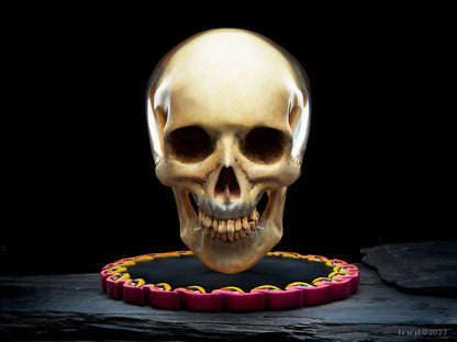Fetus in Skull Life-Size Sculpture