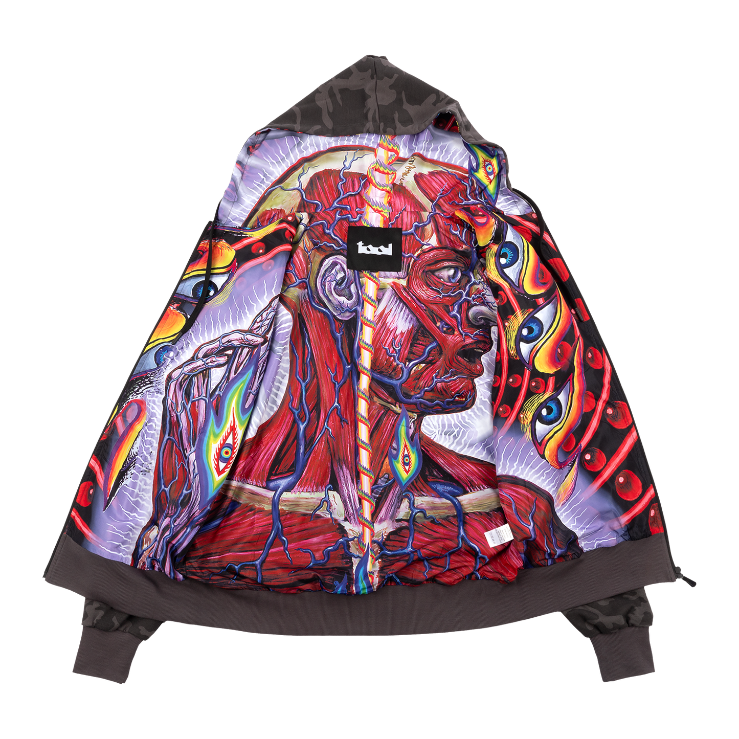 Lateralus Skinless Man Lined Zip Hoodie (Black, Camo, & Purple)