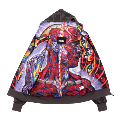 Lateralus Skinless Man Lined Zip Hoodie (Black, Camo, & Purple)