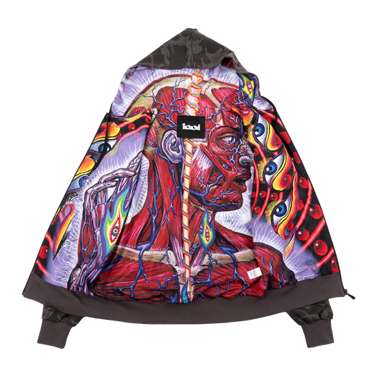 Lateralus Skinless Man Lined Zip Hoodie (Black, Camo, & Purple)