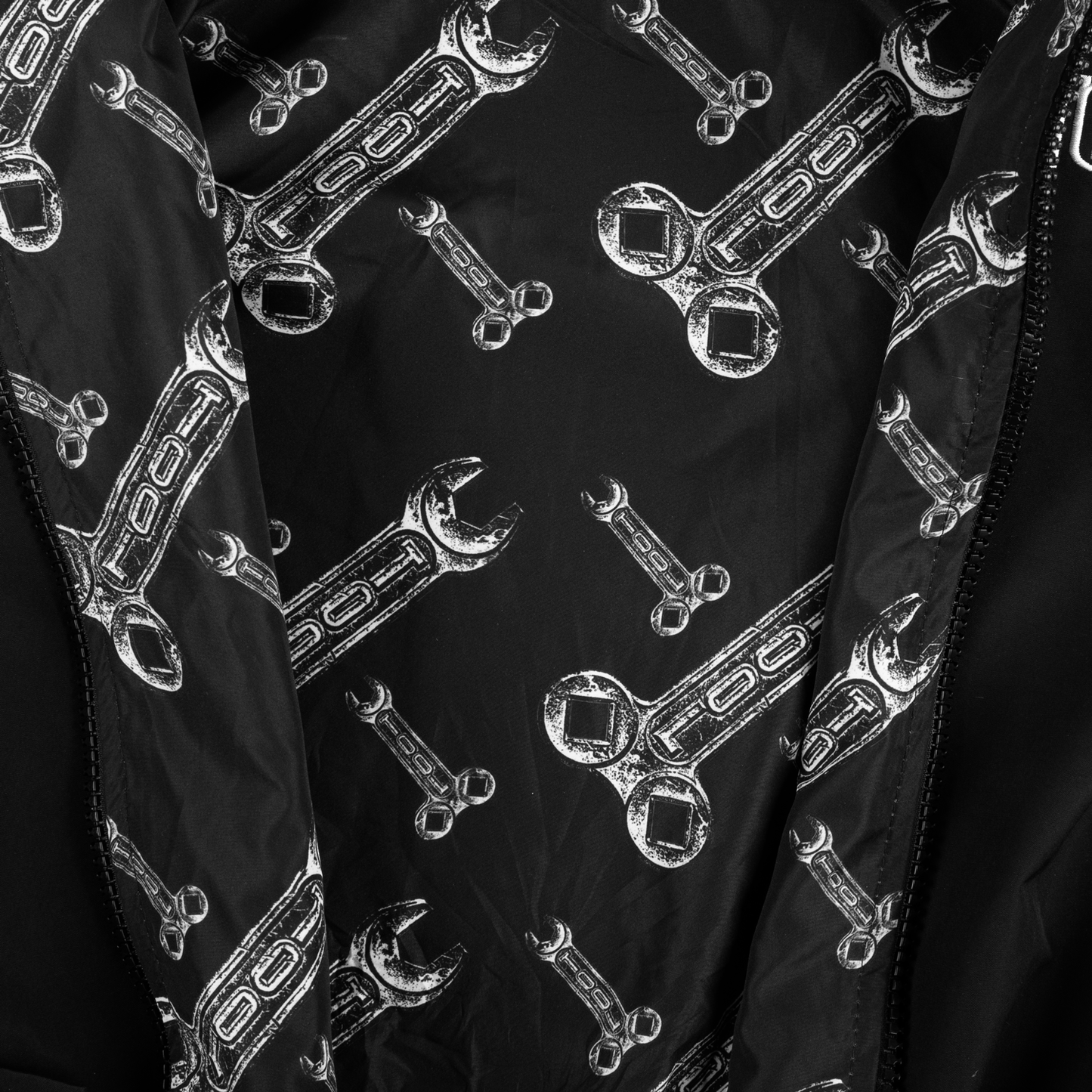 Tool Wrench Hooded Lined Bomber Jacket