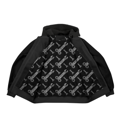 Tool Wrench Hooded Lined Bomber Jacket