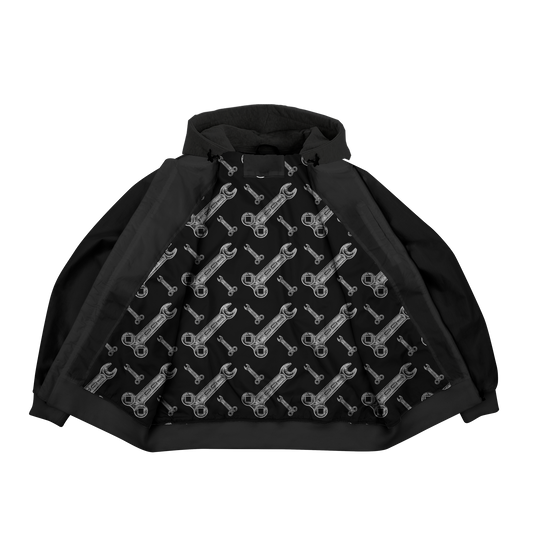 Tool Wrench Hooded Lined Bomber Jacket