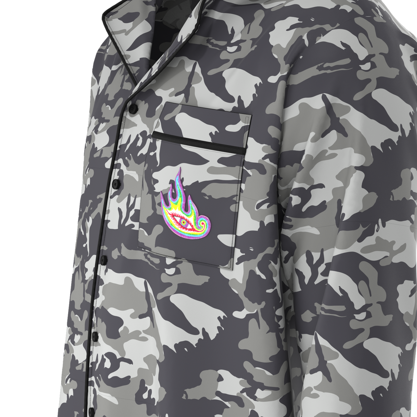 Eye Flame Black Camo Pajama Set