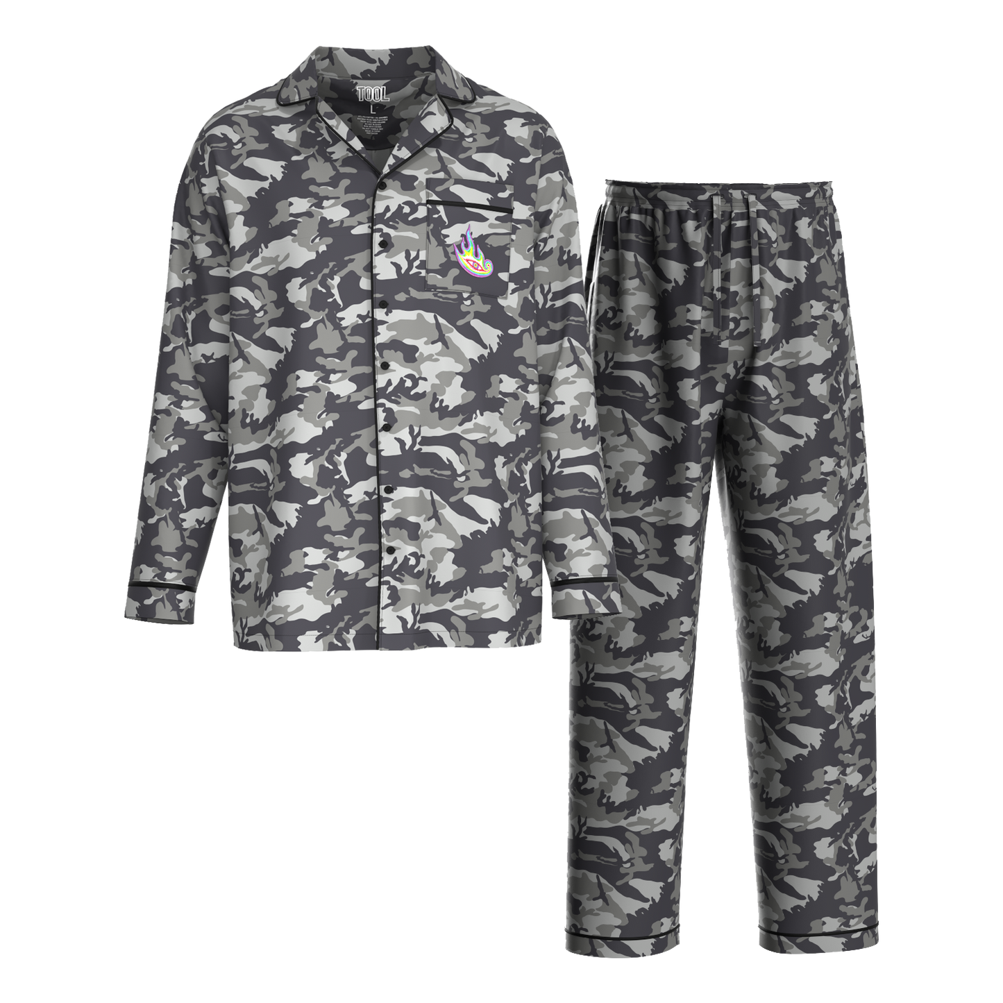 Eye Flame Black Camo Pajama Set