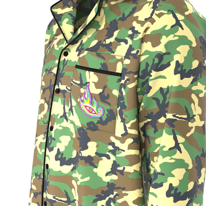 Eye Flame Green Camo Pajama Set