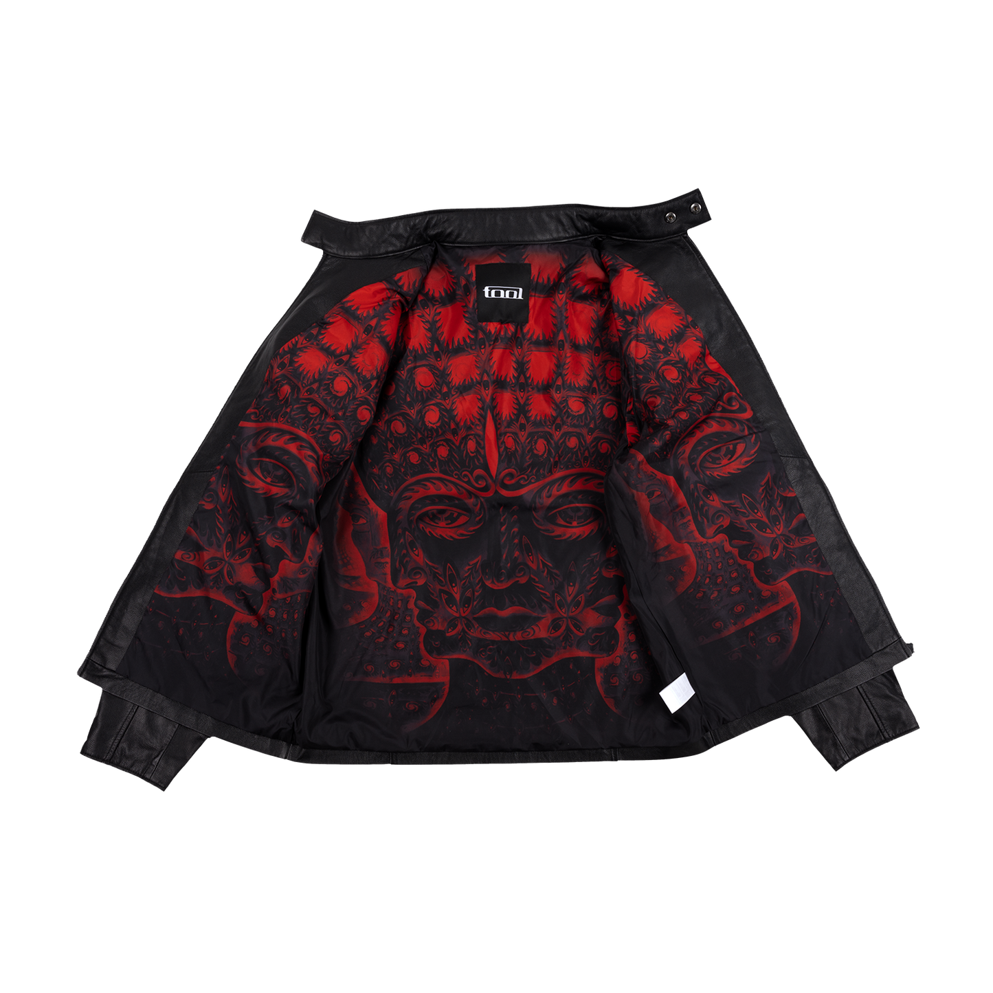 10,000 Days Red Lined Banded Leather Jacket