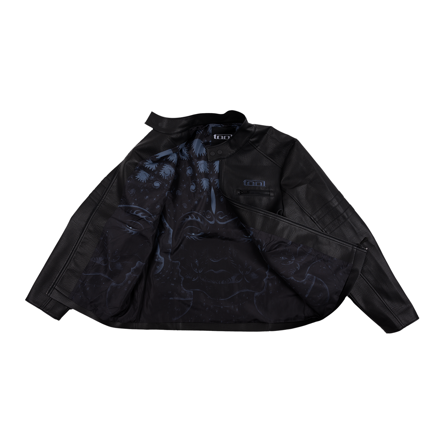 10,000 Days Blue Lined Faux Leather Jacket