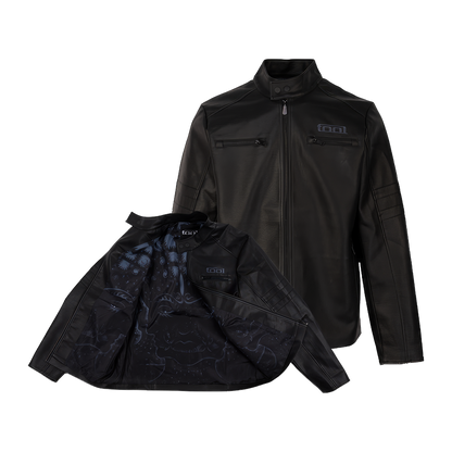10,000 Days Blue Lined Faux Leather Jacket