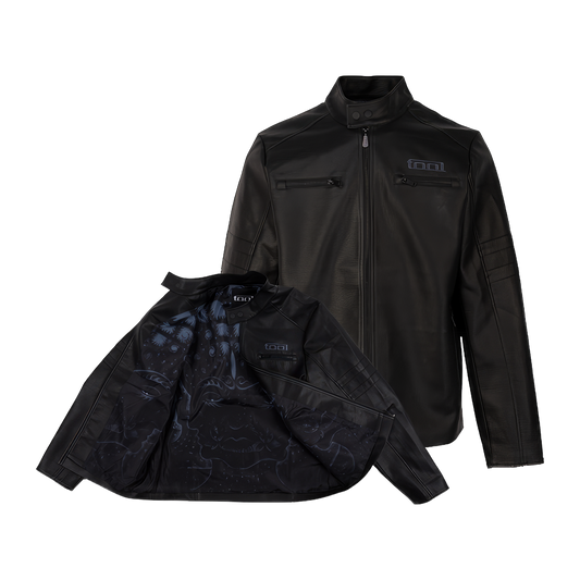 10,000 Days Blue Lined Faux Leather Jacket