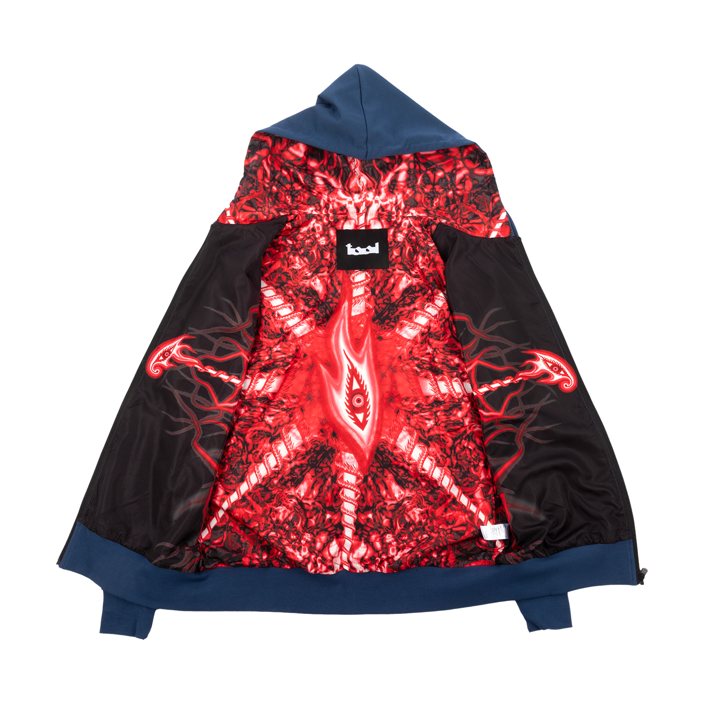 Lateralus Red Nerve Endings Lined Zip Hoodie (Black & Navy)