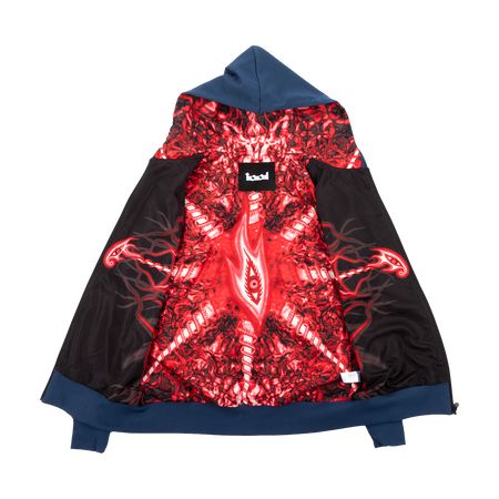 Lateralus Red Nerve Endings Lined Zip Hoodie (Black & Navy) – Tool