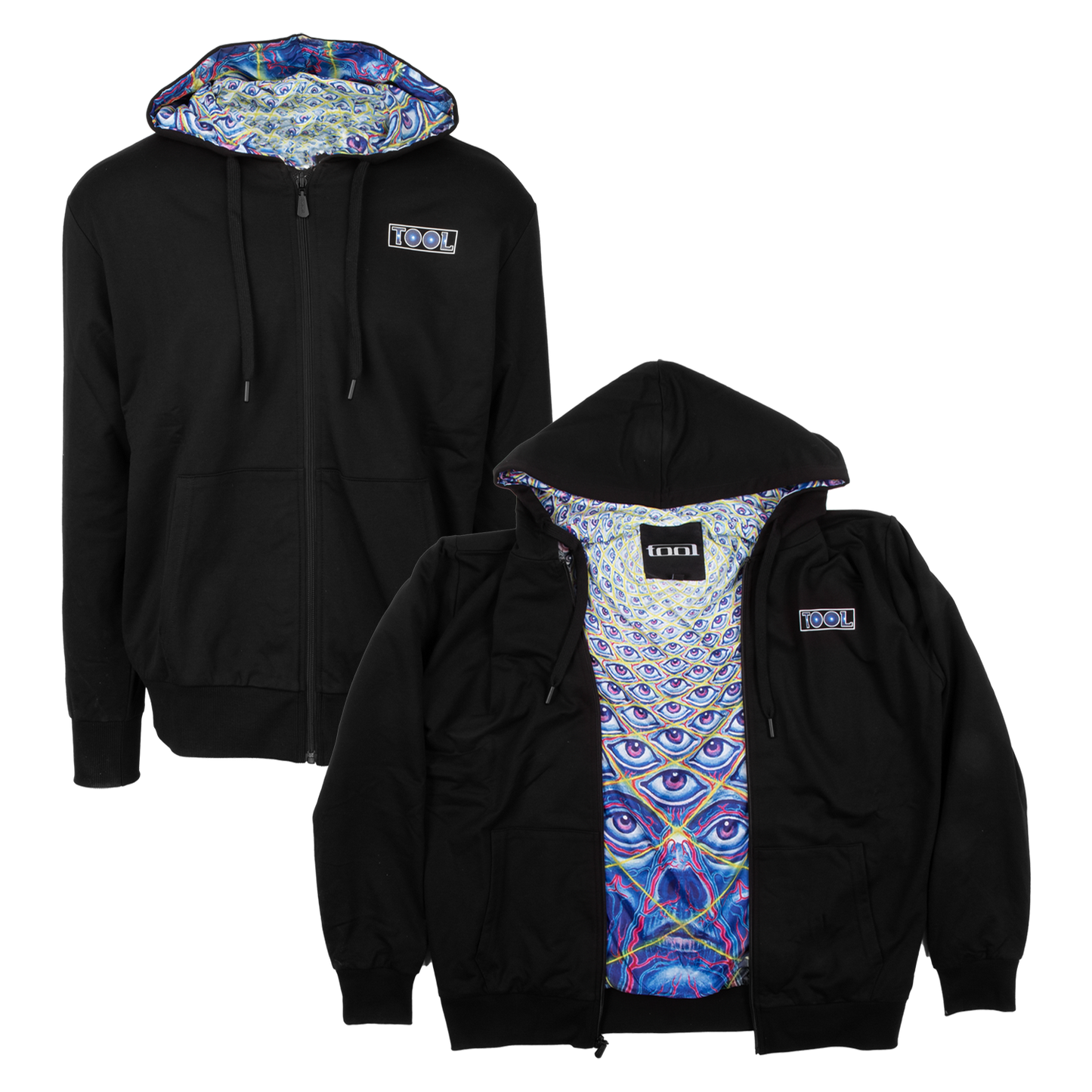 10,000 Days Full Color Circle Eyes Lined Zip Hoodie