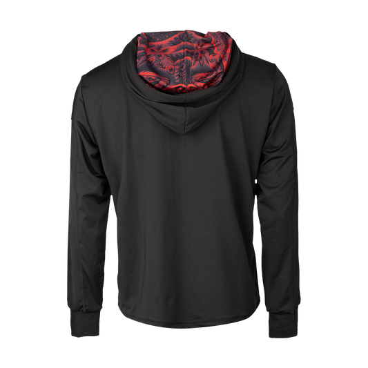 10,000 Days Men's Active Hooded Zip LS Run Top
