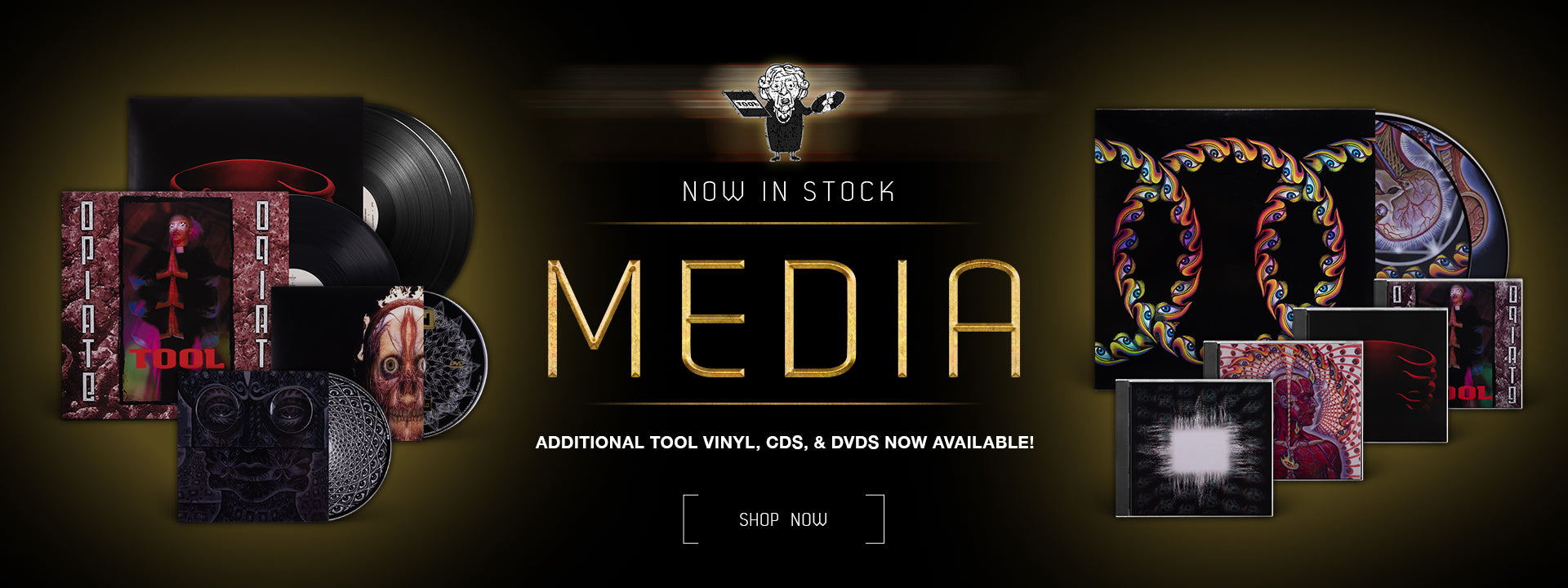 Now in stock media. Additional vinyl, CDs, and DVDs no available!