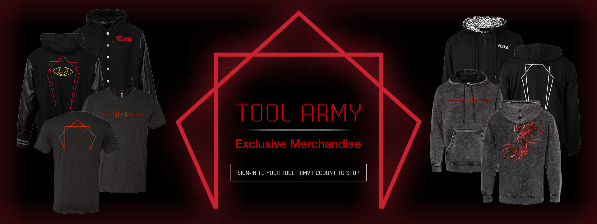 Tool Army exclusive merchandise. Sign in to your Tool Army account to shop.